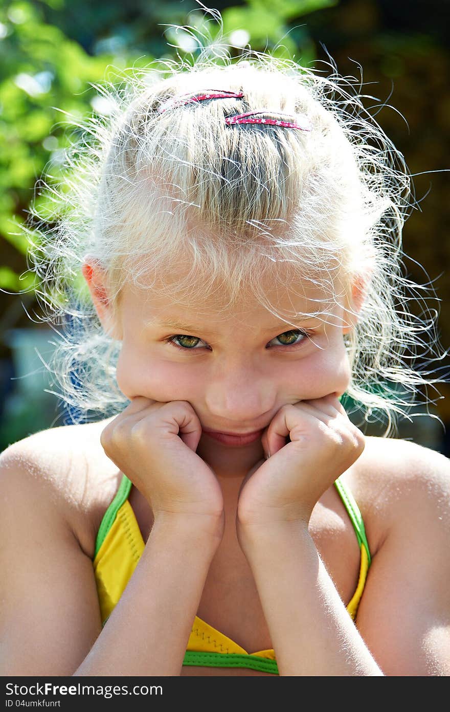 Portrait of serious little girl