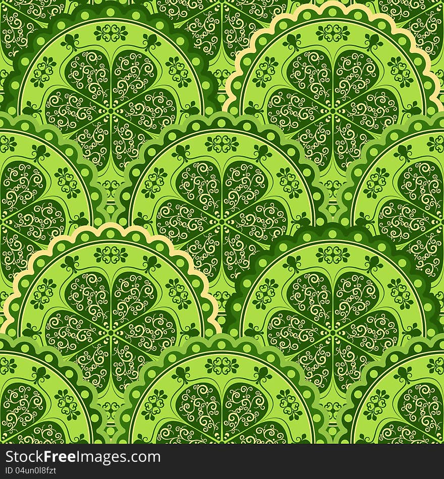 Green-yellow vintage seamless pattern