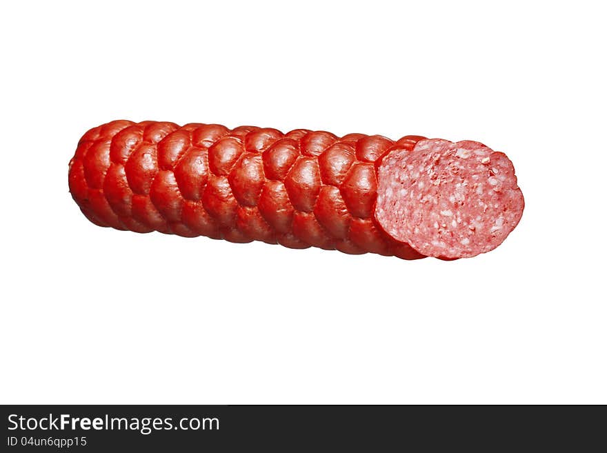 Sausage isolated on a white background