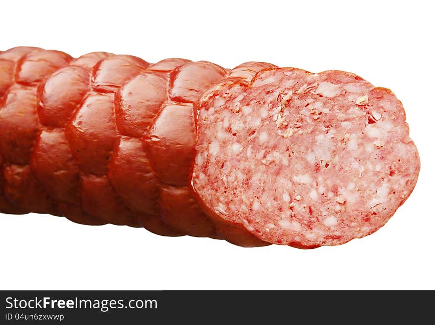 Sausage on a white background