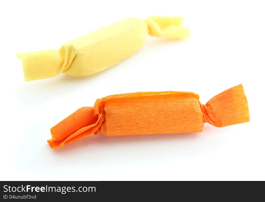 Colorful candies  on white background