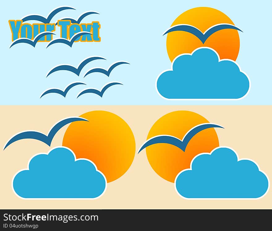 Sun and cloud logo