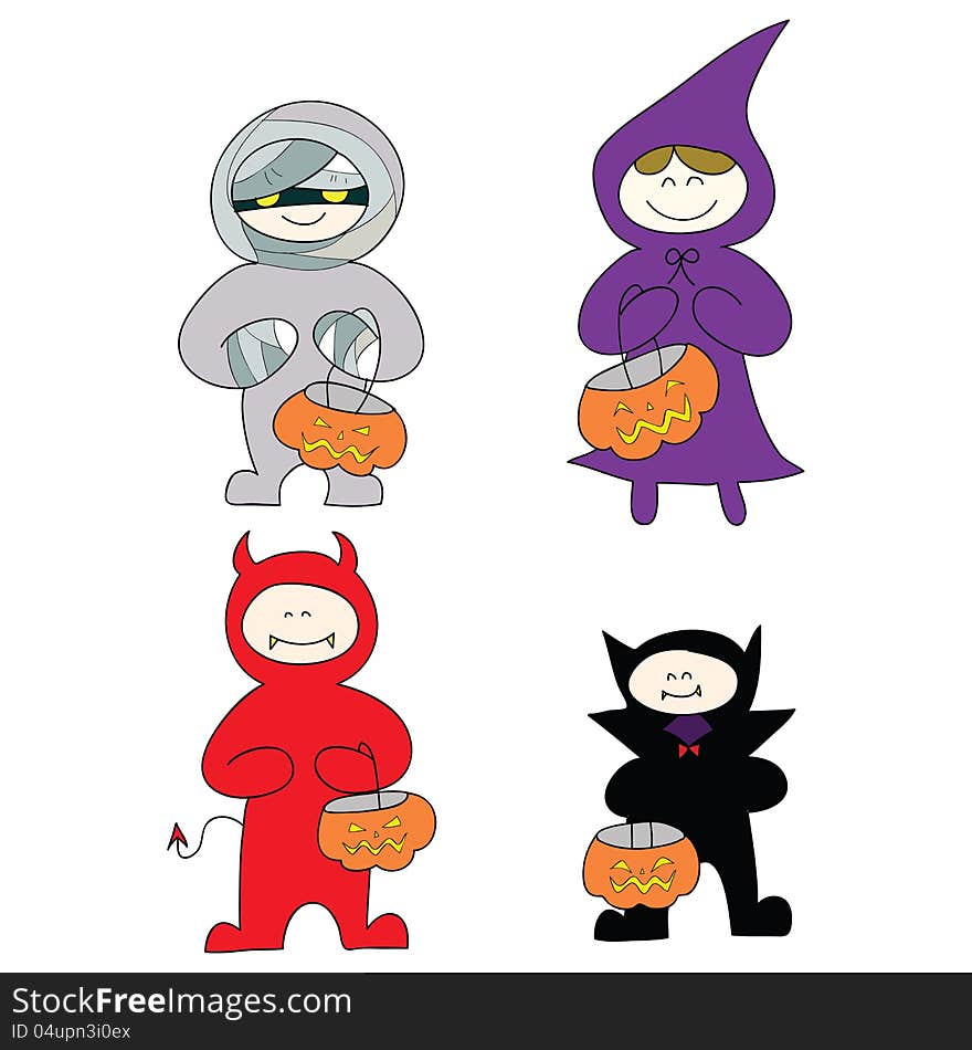 Hand draw halloween cartoon character illustration. Hand draw halloween cartoon character illustration