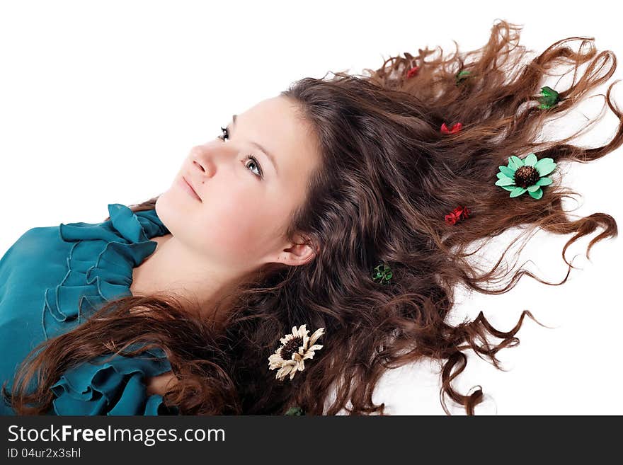 Glamorous portrait of brunette girl