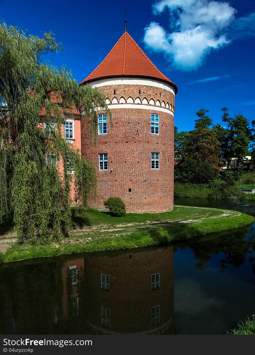 A tower of the Warmian Bishop's castle in Lidzbark Warminski (Heilsberg; Lēcbargs), Poland. A tower of the Warmian Bishop's castle in Lidzbark Warminski (Heilsberg; Lēcbargs), Poland.