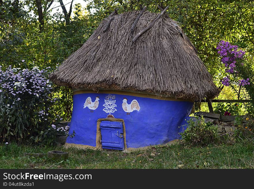 An abandoned chicken coop in a rural village. An abandoned chicken coop in a rural village