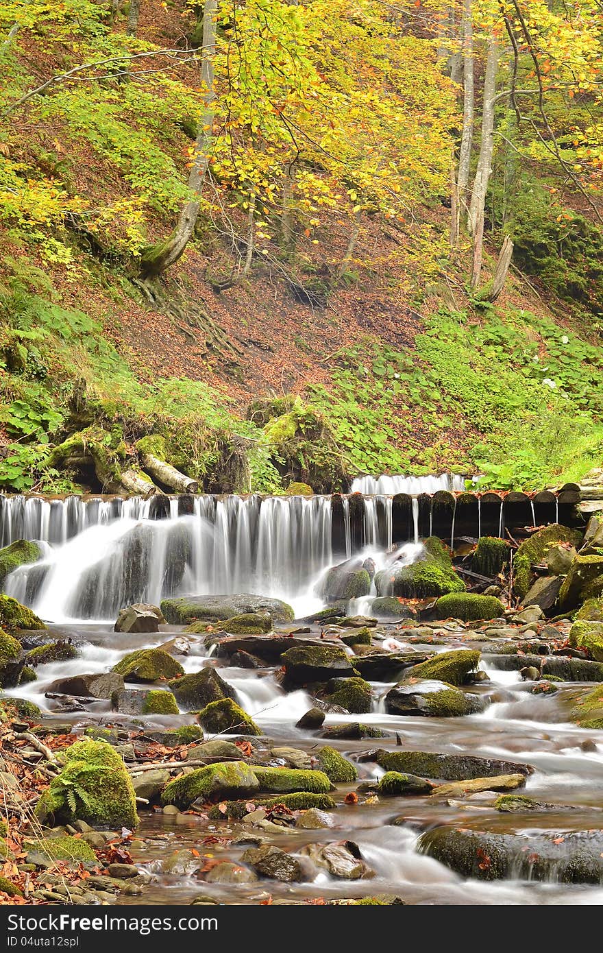 Autumn landscape with the river