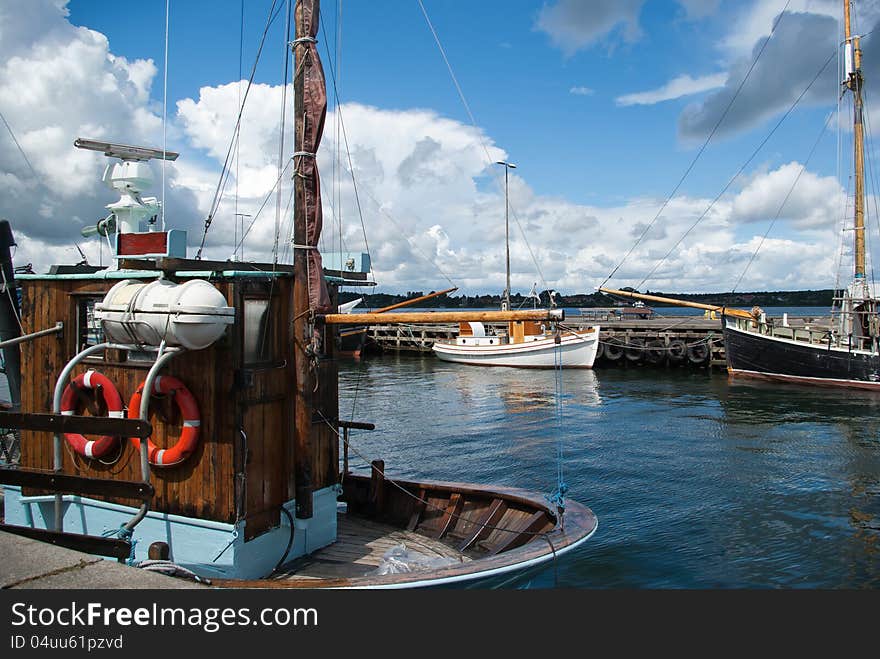 Fishing boats in a port