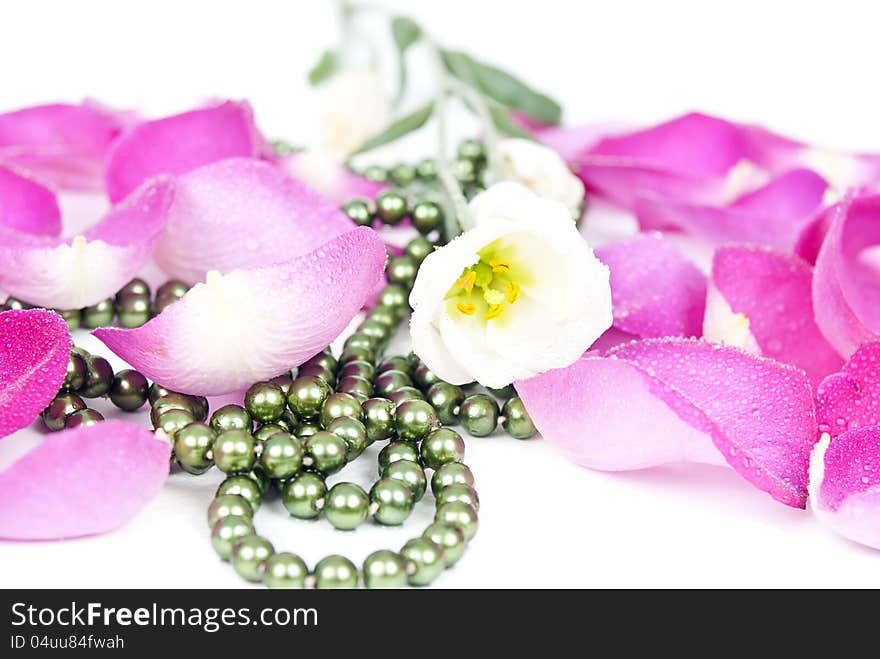 Flower petals beads background