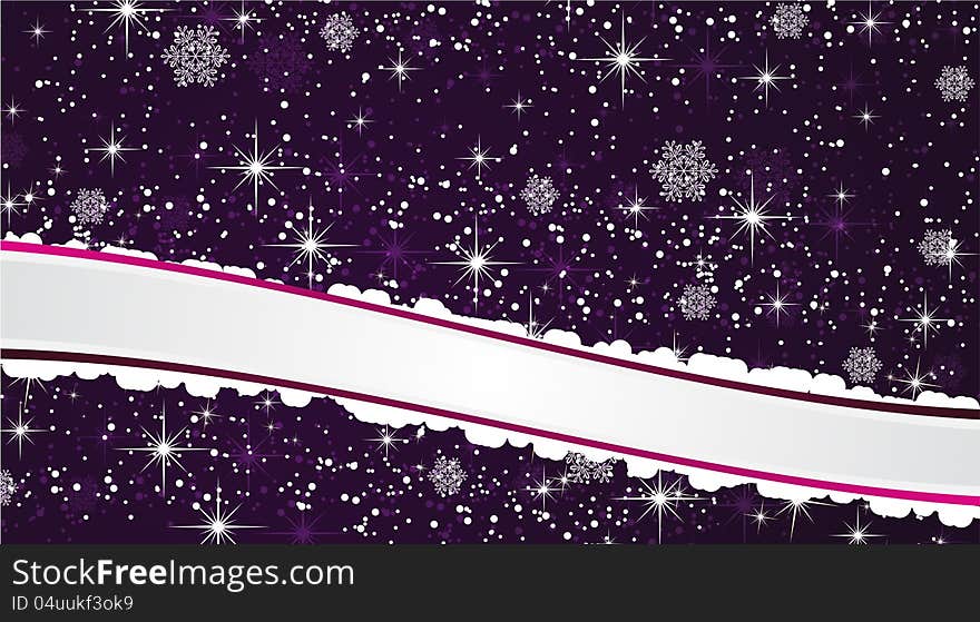 Abstract Christmas background with snowflakes and sparkles.