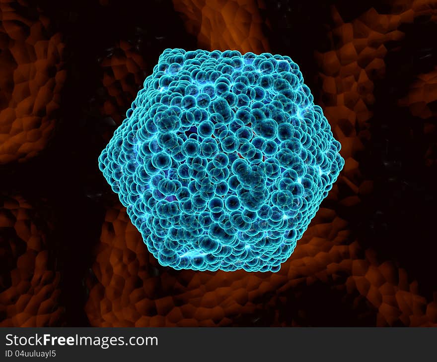 Hexagonal cell - 3d medical illustration