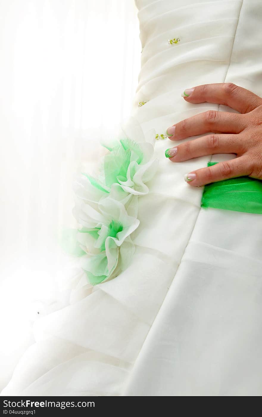 Bride dress and nails