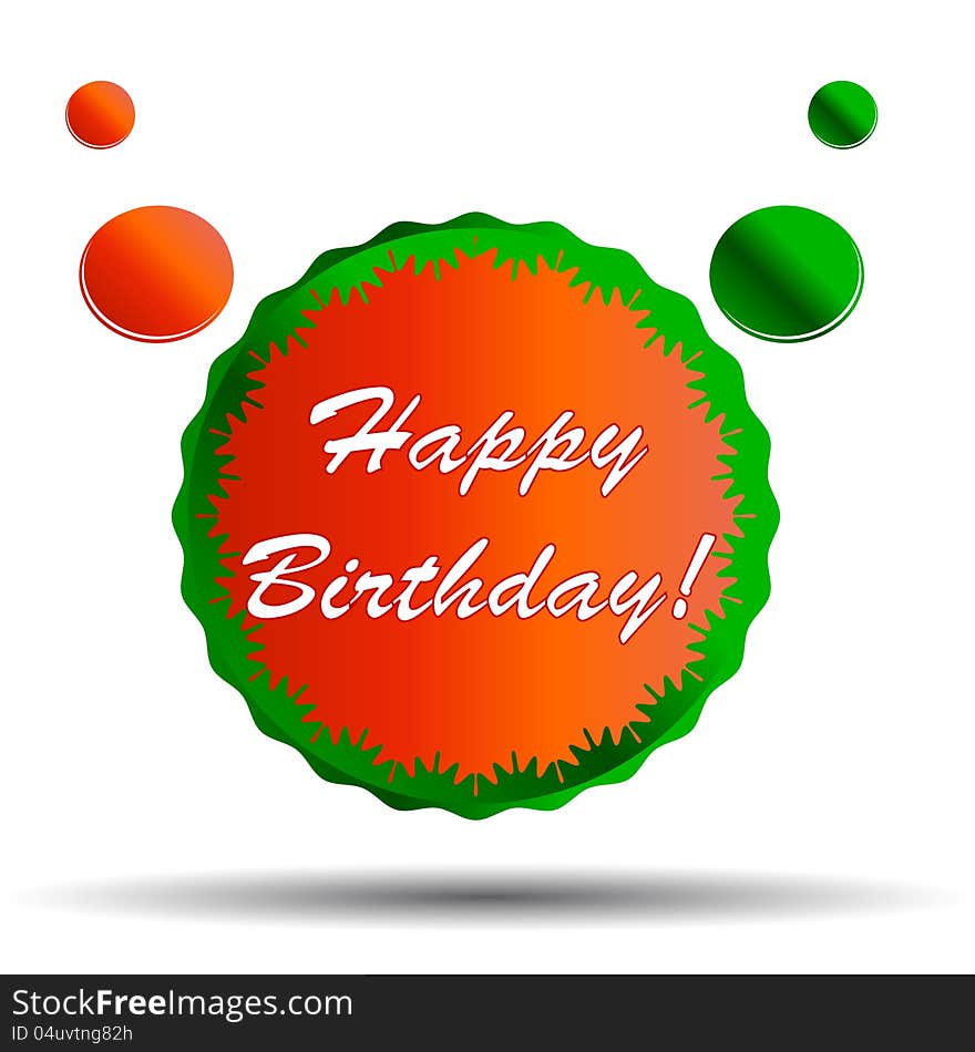 Beautiful happy birthday logo on a white background