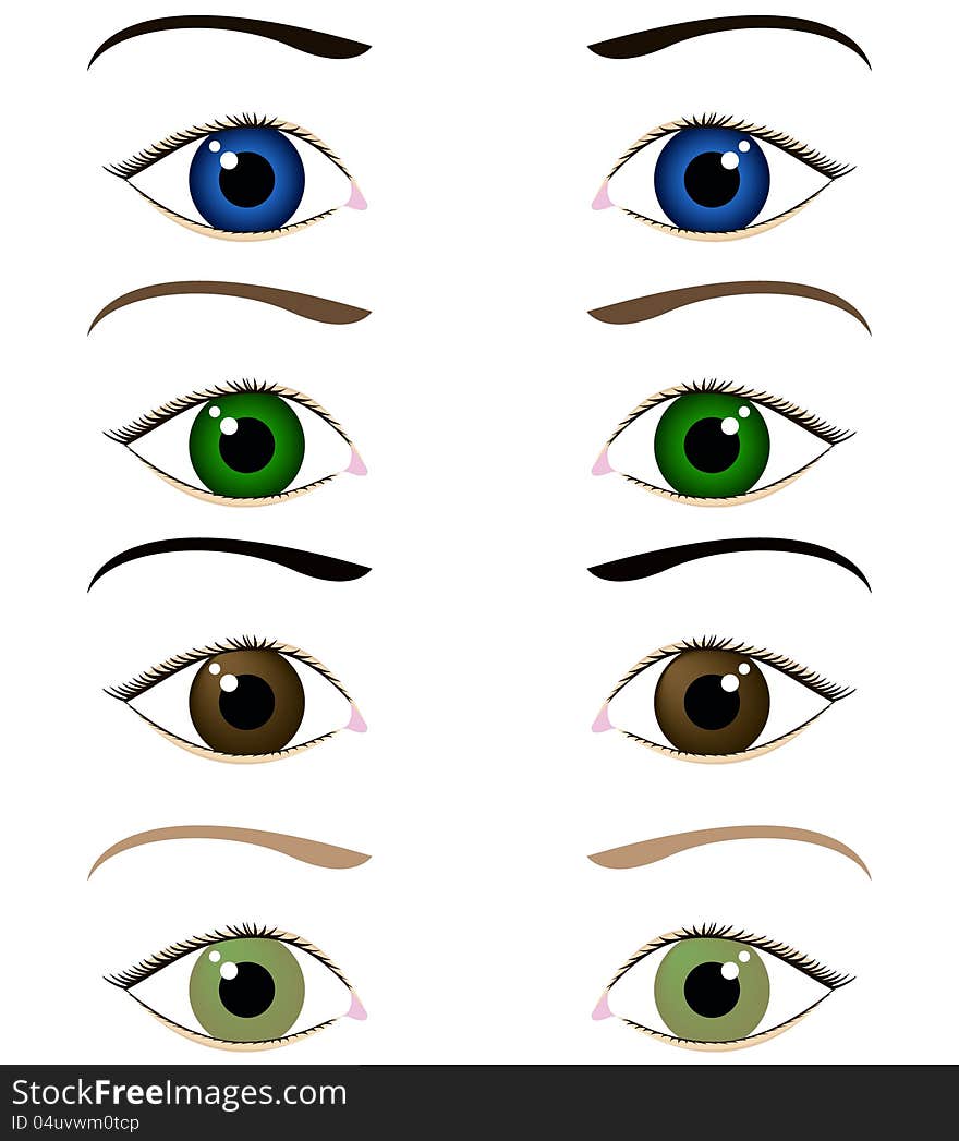 Set of cartoon eyes