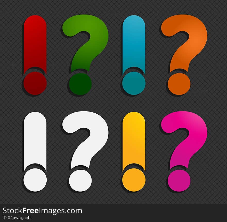 Colorful answer question marks abstract background