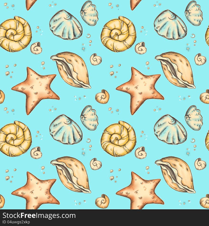 Sea seamless pattern