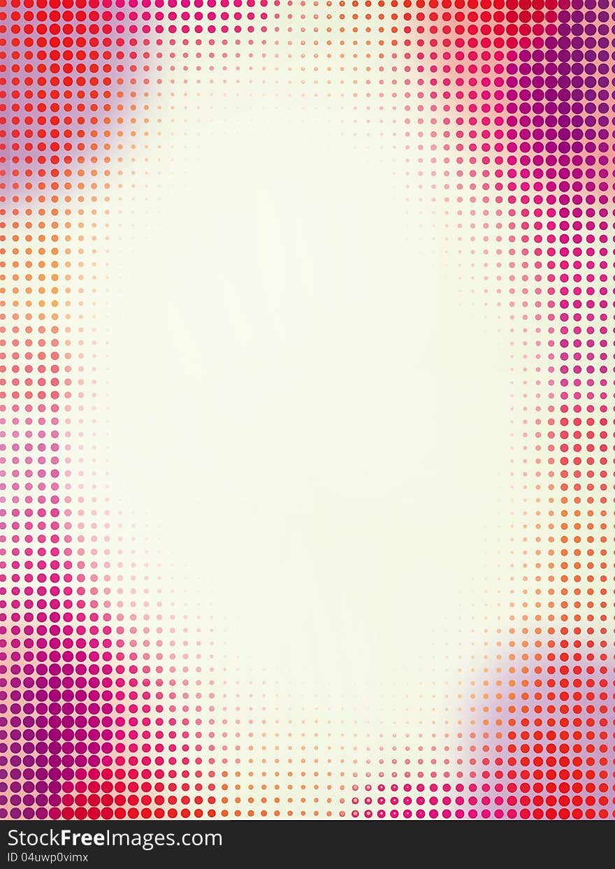 Vibrant halftone background image with vibrant coloring and bright center for content. Vibrant halftone background image with vibrant coloring and bright center for content.
