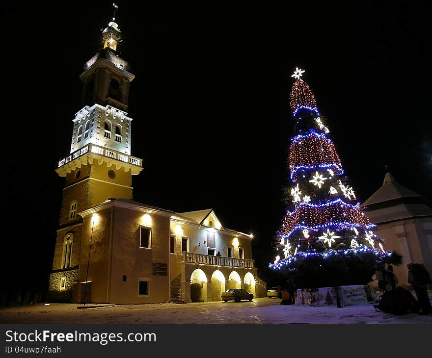 Town hall at Christmas time