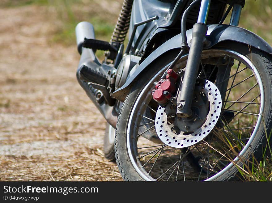 Closed up old old Wheel motorcycles.