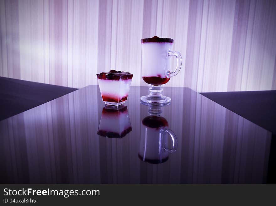 Colored cocktails on table bar