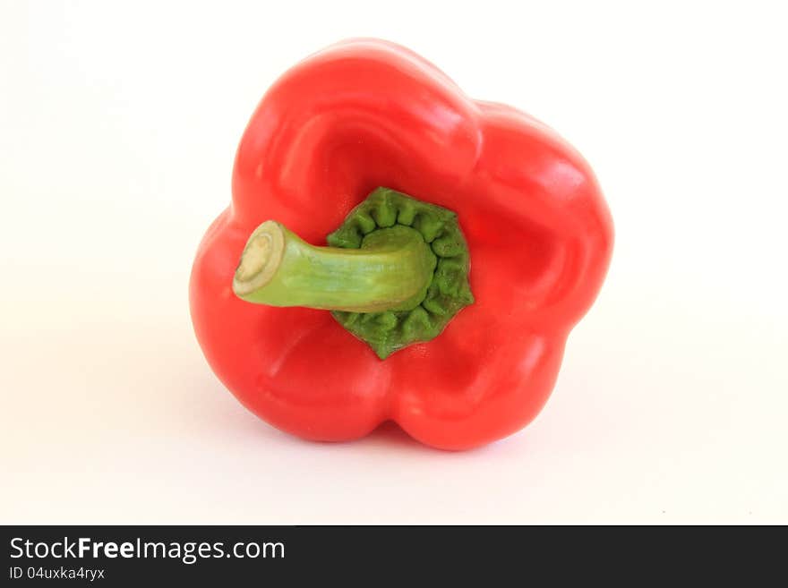 Red Bell Pepper on white background