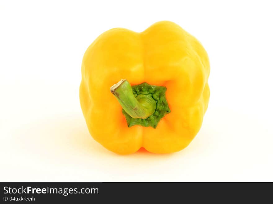 Yellow Bell Pepper On White