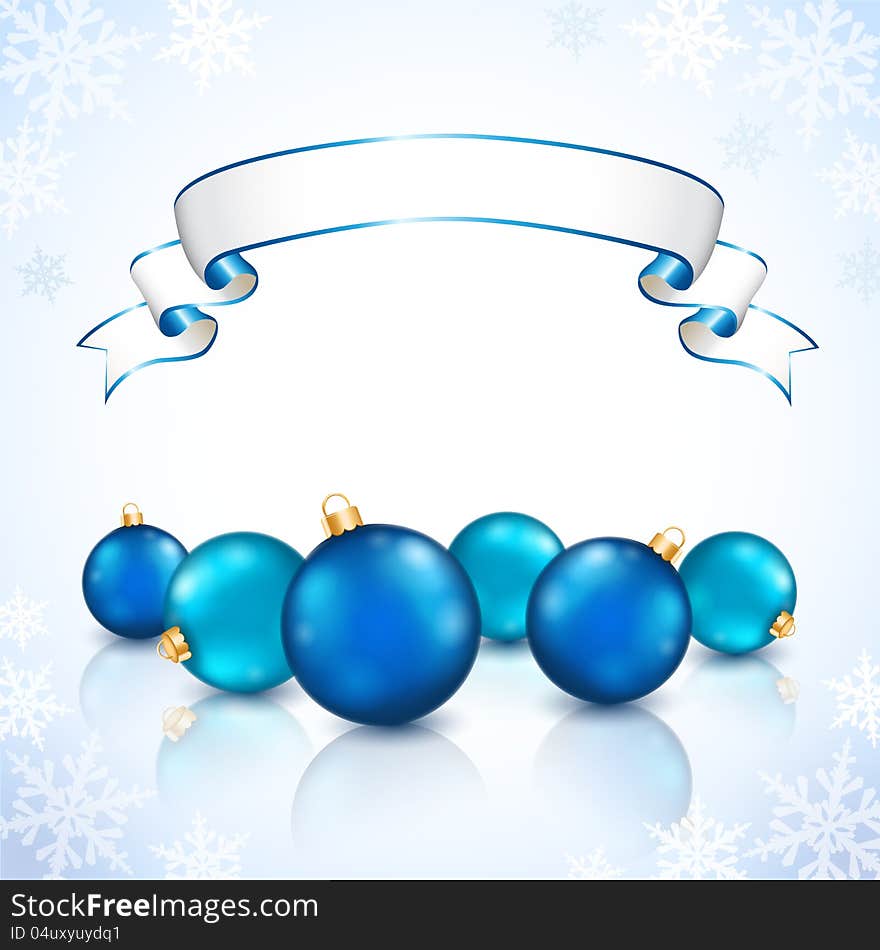 Vector illustration with blue Christmas balls. Vector illustration with blue Christmas balls