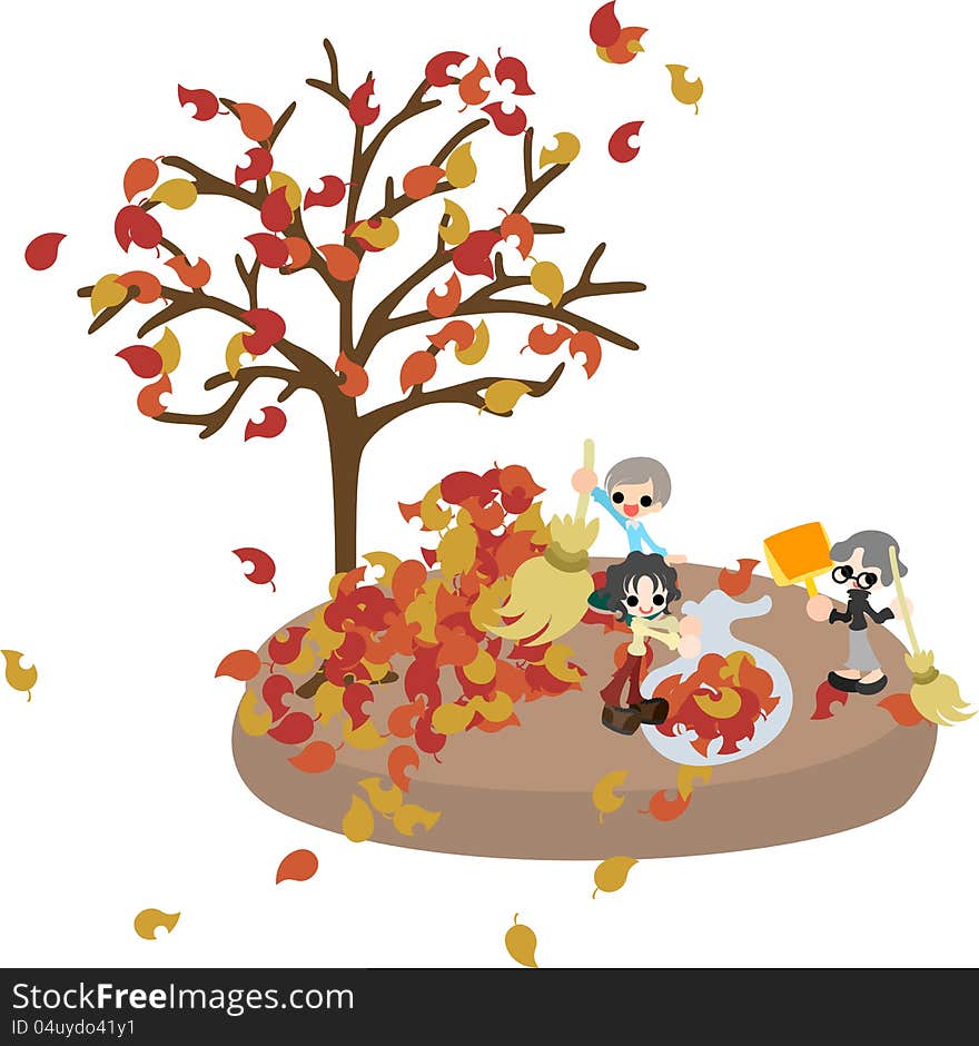 Today is New Year's Eve. Let's pick up many fallen leaves and clean the garden. Today is New Year's Eve. Let's pick up many fallen leaves and clean the garden.