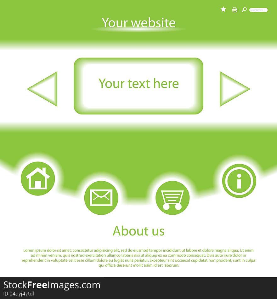 Vector green website design template. Vector green website design template