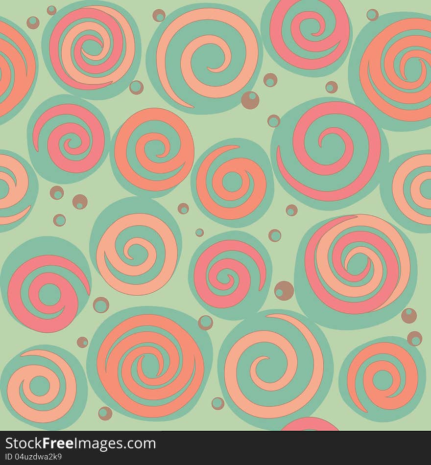 Green seamless pattern with simple flowers. Green seamless pattern with simple flowers