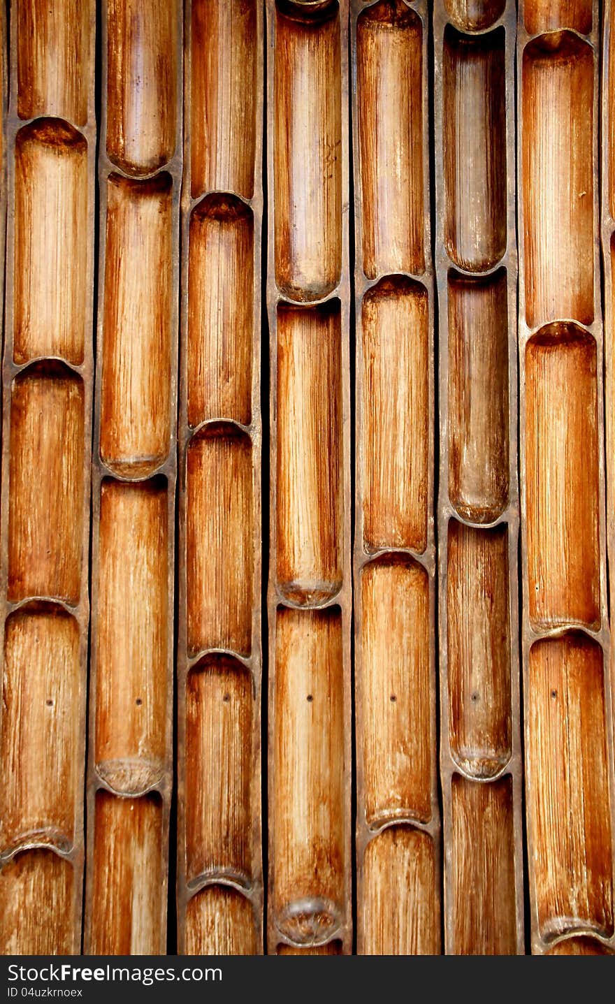 Bamboo wall with natural patterns