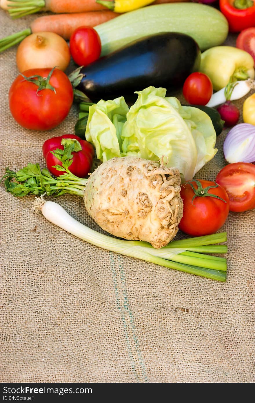 Fresh organic vegetables on the table