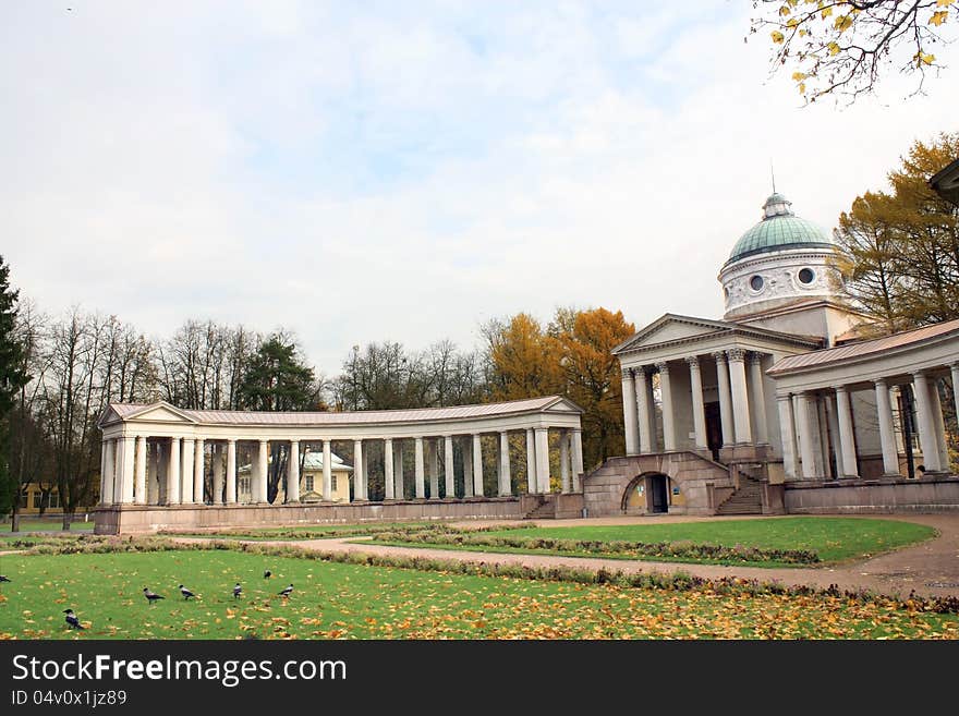 Temple with dome of the eighteenth century near Moscow. Temple with dome of the eighteenth century near Moscow