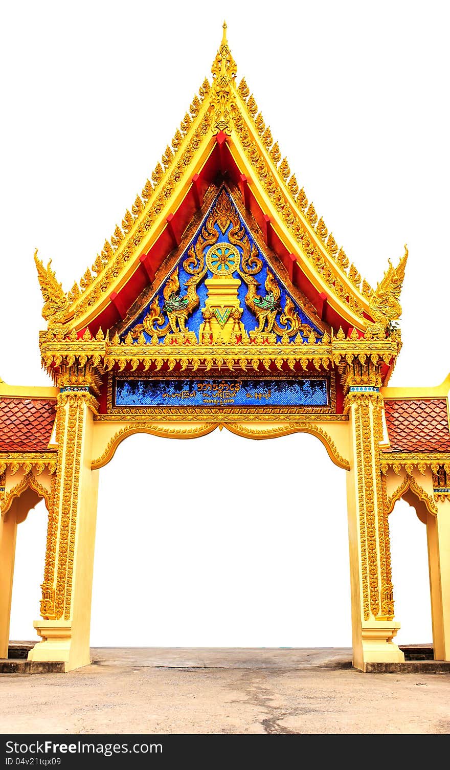 Arch Thai temple, golden colorful is very beautiful