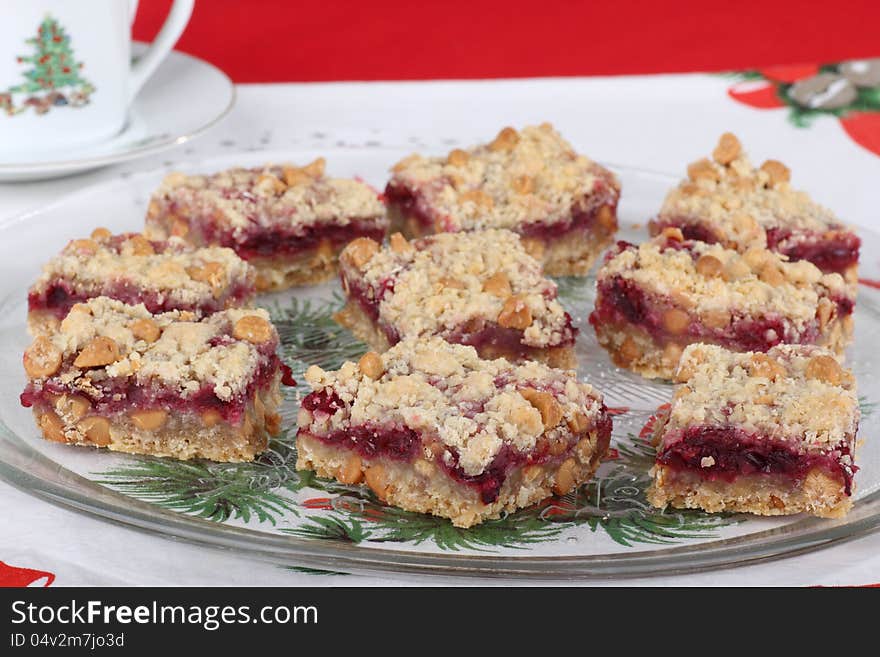 Platter Of Cranberry Bars