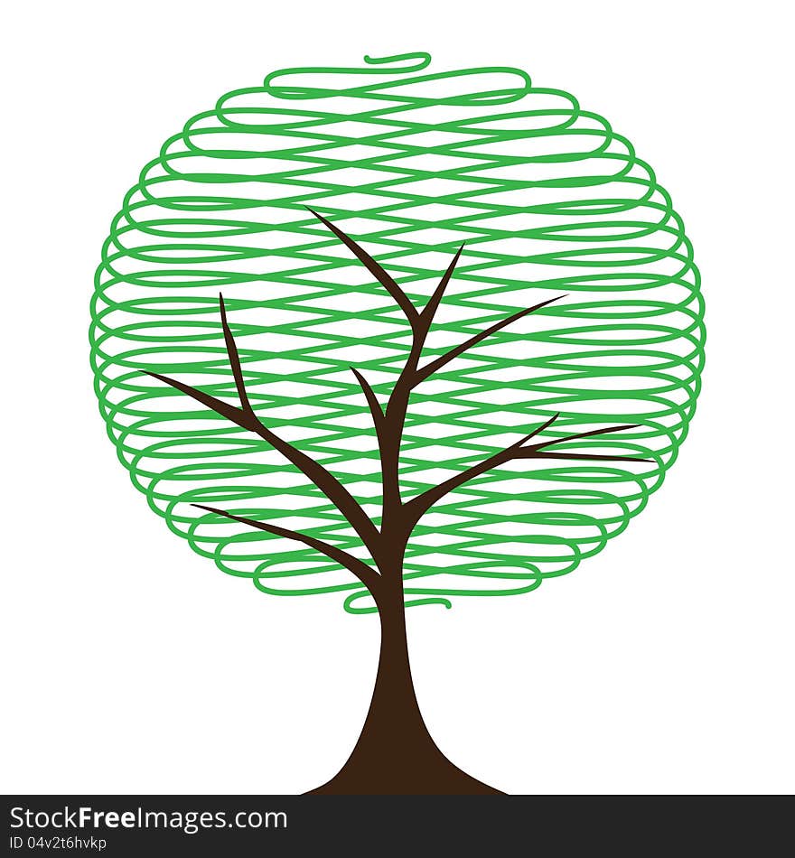 Abstract Tree  On White Background.