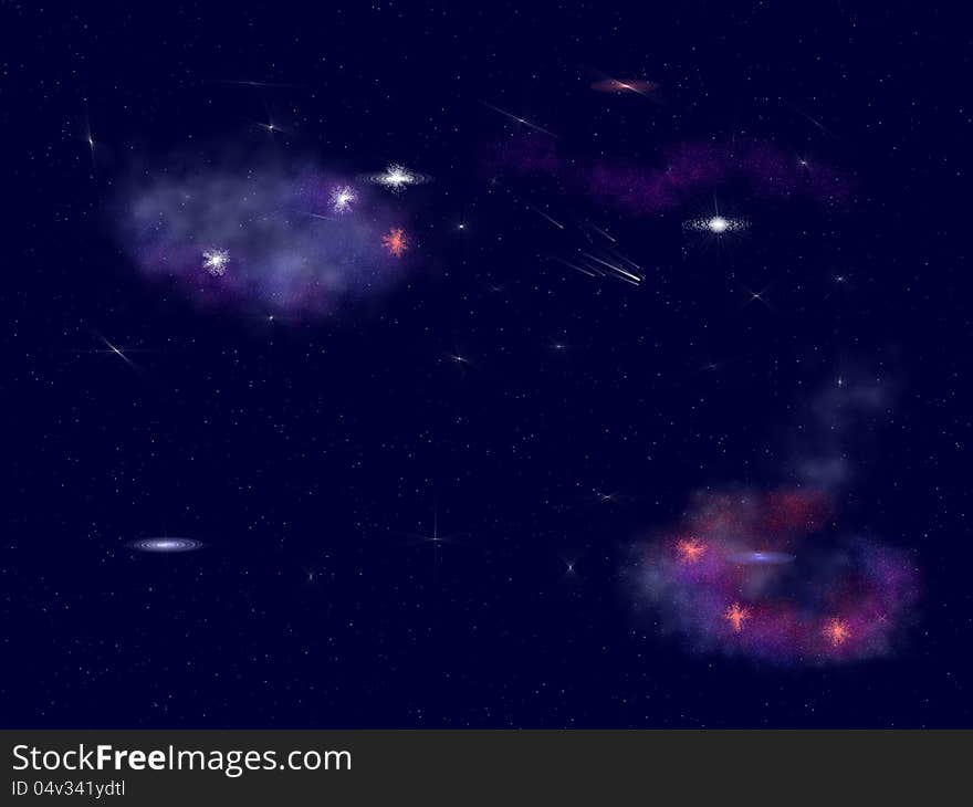 Abstract digital illustration of deep space background. Abstract digital illustration of deep space background.