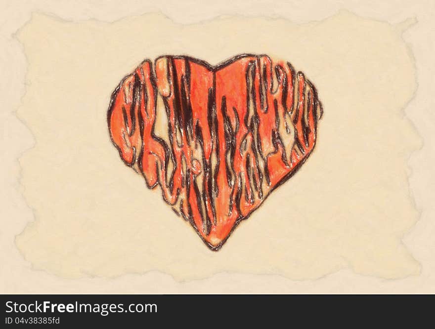Hand drawn heart grungy paper valentine's day texture. Hand drawn heart grungy paper valentine's day texture.