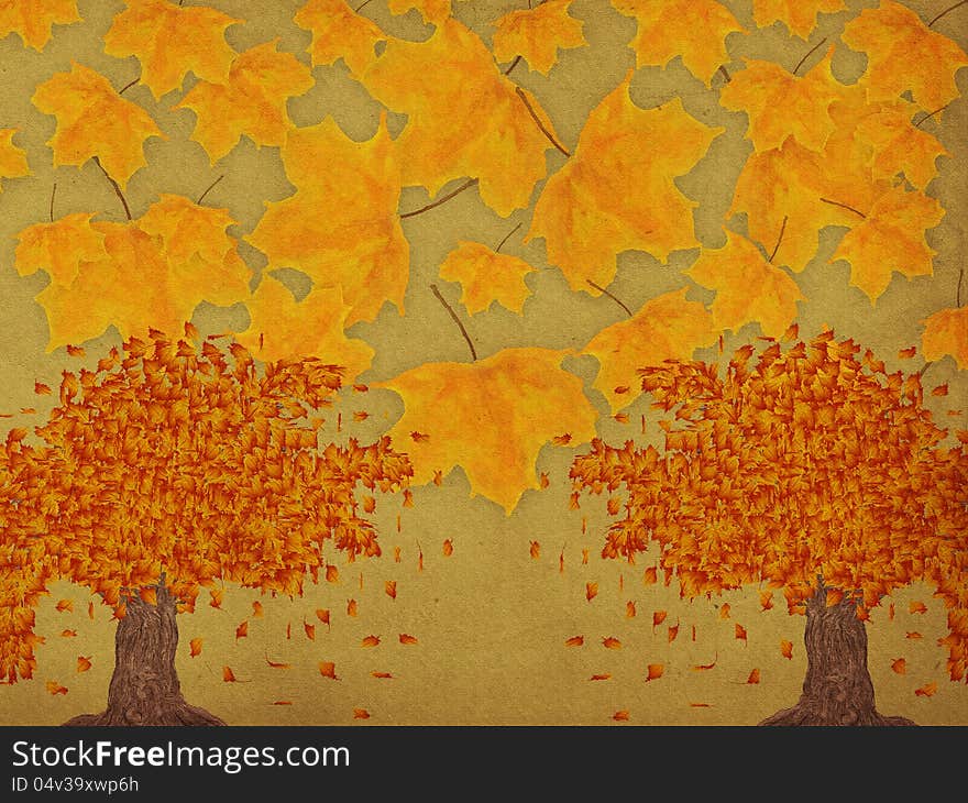 Paper With Autumn Trees