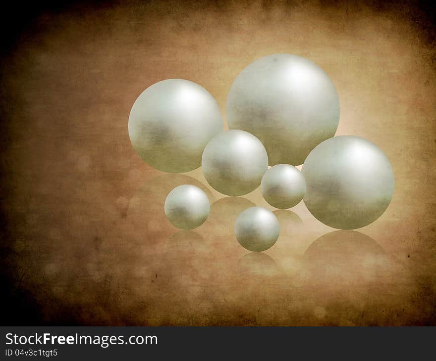 Illustration of white pearls on grunge, textured background. Illustration of white pearls on grunge, textured background.