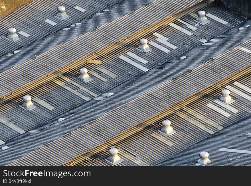 A industrial roof in cold light. A industrial roof in cold light