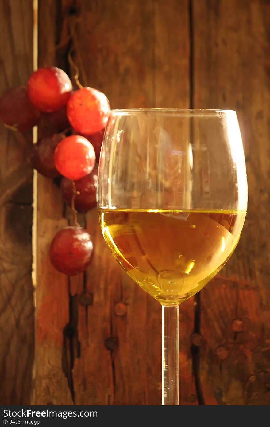 Photo of glass with white wine