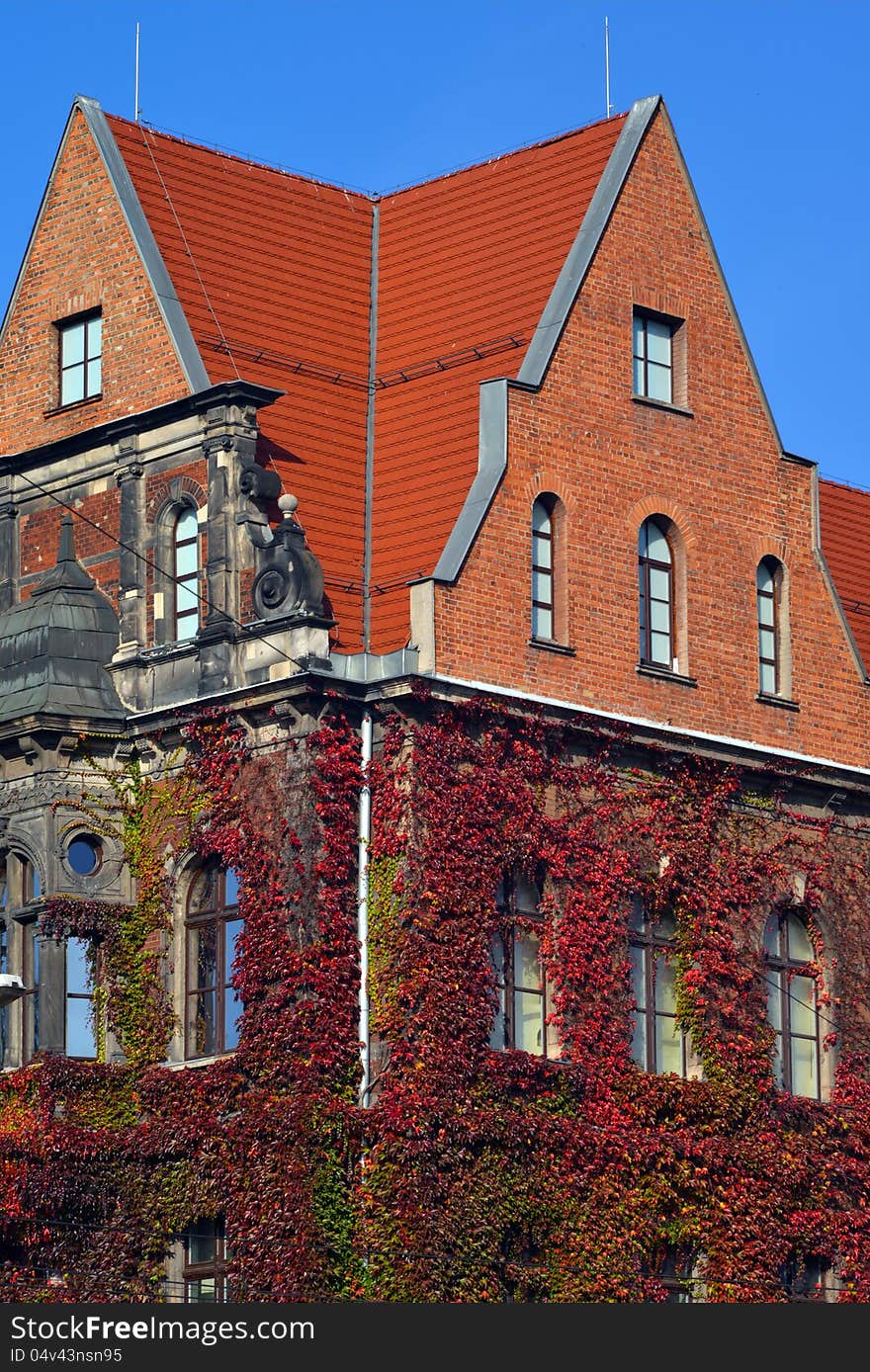 In every autumn this historic building has so amazing coloured red-green-purple main walls. In every autumn this historic building has so amazing coloured red-green-purple main walls