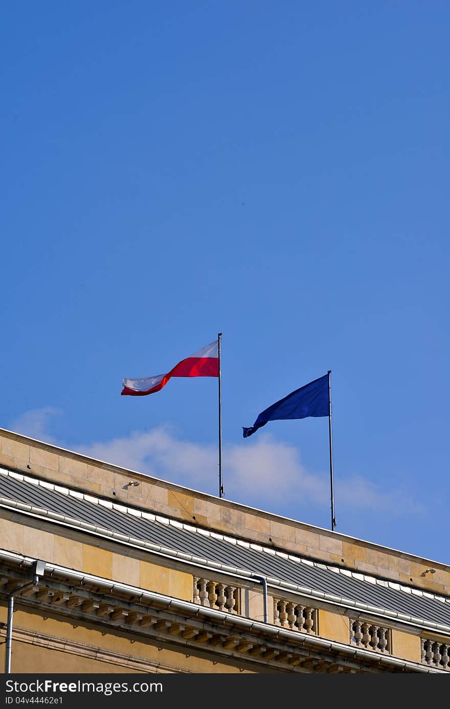 Flags - polish and EU