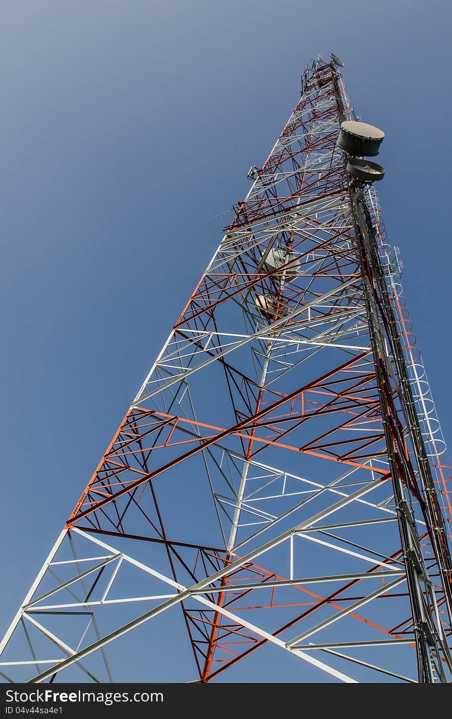 Tower communication  with blue sky background