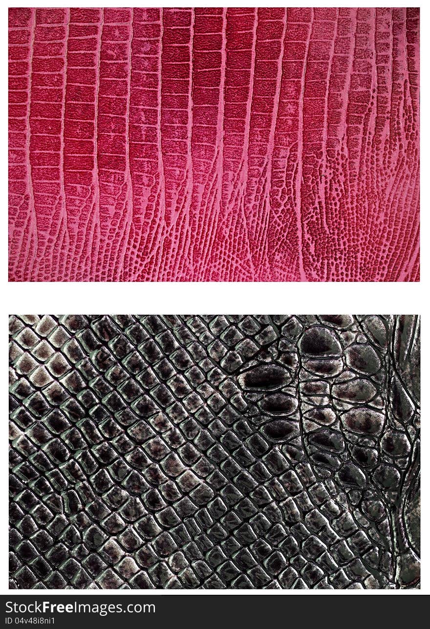 Pattern snake skin leather