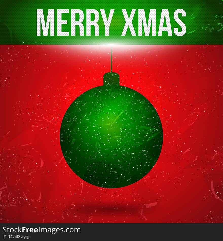 Christmas background, vector illustration of Christmas ball