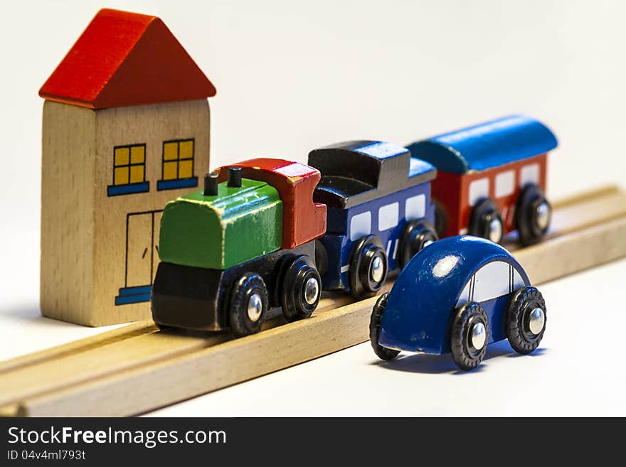 Wooden toy train