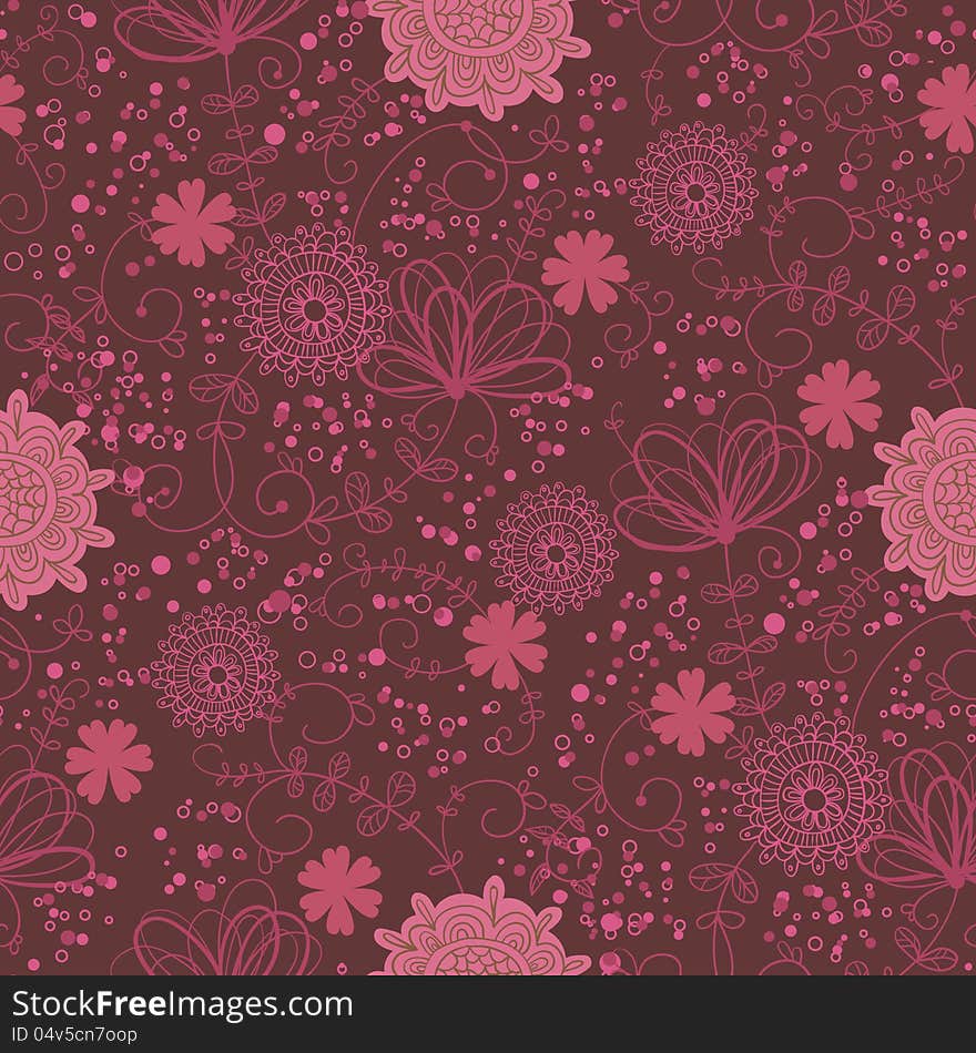 Vector seamless background with flowers. Vector seamless background with flowers