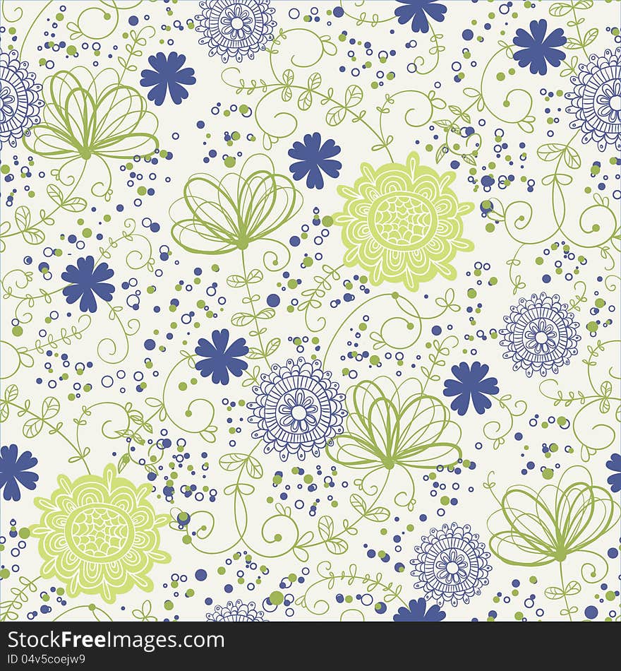 Vector seamless background with flowers. Vector seamless background with flowers